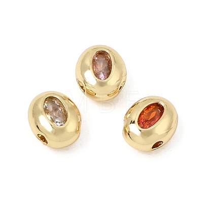 Brass Pave Cubic Zirconia Beads CU-CBA7D12-01G-1
