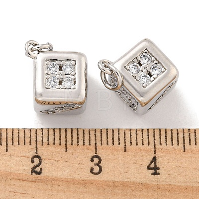 Brass Micro Pave Clear Cubic Zirconia Pendants KK-Q814-25P-1