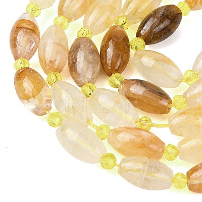 Natural Yellow Natural Yellow Hematoid Quartz/Golden Healer Quartz Beads Strands G-G453-C04-8x13mm-1