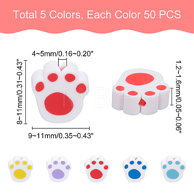   250Pcs 5 Colors Handmade Polymer Clay Beads CLAY-PH0001-59-1