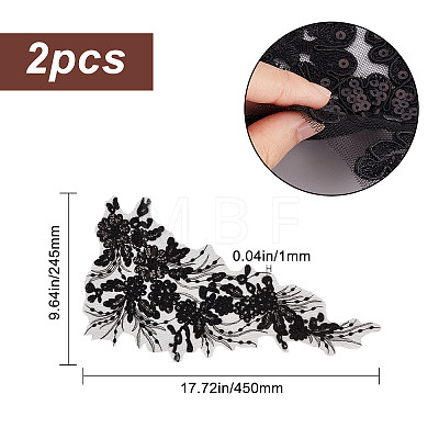 Flower Pattern Polyester Embroidered Lace Appliques DIY-WH0308-278C-1