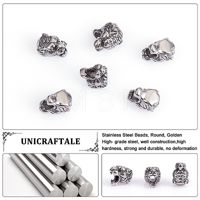 Unicraftale 304 Stainless Steel Beads STAS-UN0006-63AS-1