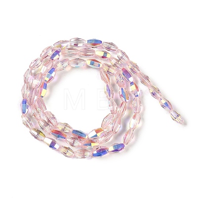 Electroplate Glass Beads Strands GLAA-Q101-03B-AB07-1