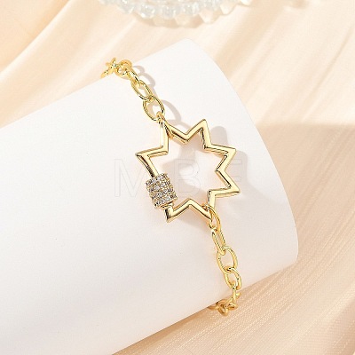 Brass Paperclip Chain Bracelets BJEW-JB14225-1