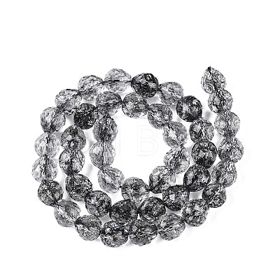 Crackle Transparent Glass Beads Strands GLAA-N068-04A-01-1
