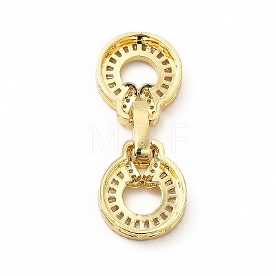Rack Plating Brass Pave Clear Cubic Zirconia Fold Over Clasps X-KK-G458-05G-1