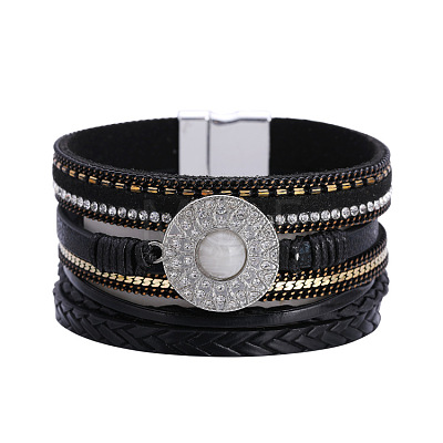 PU Leather Multi-strand Bracelets for Women WGC8870-01-1