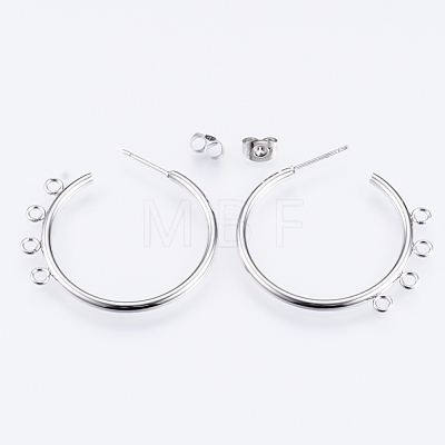 304 Stainless Steel Stud Earring Findings STAS-Q231-02A-1
