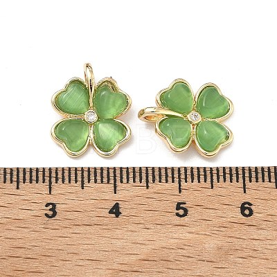 Brass Micro Pave Cubic Zirconia Pendants KK-G557-28KCG-1