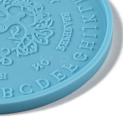 Tarot Theme DIY Flat Round Divination Coaster Food Grade Silicone Molds DIY-G083-02E-1