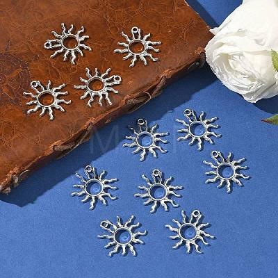 Tibetan Style Alloy Sun Pendants TIBEP-M020-09AS-1