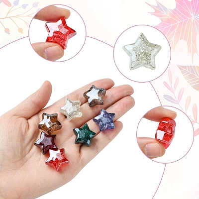 21Pcs 7 Colors Transparent Acrylic Beads OACR-FS0001-95-1