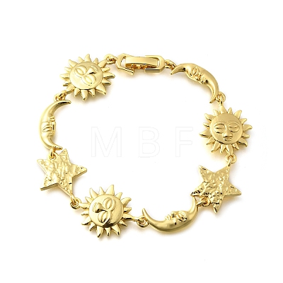 Brass Link Bracelets for Women LS-BJEW-C118-01G-1