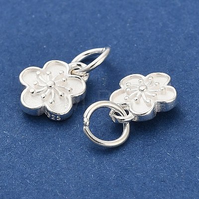 925 Sterling Silver Flower Charms STER-P071-02S-1