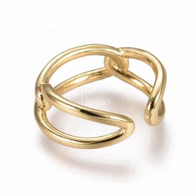 Brass Cuff Rings RJEW-F105-01G-1