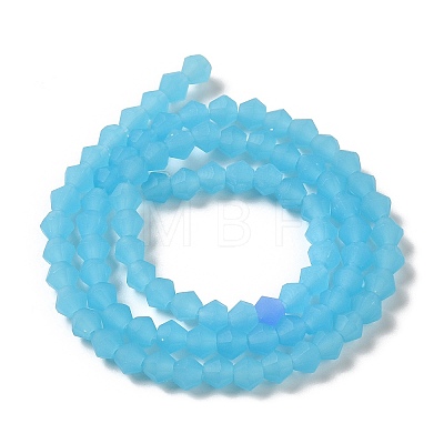 Imitation Jade Frosted Glass Bead Strands GLAA-F029-JM4mm-B03-1