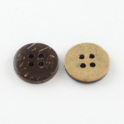 4-Hole Flat Round Coconut Buttons BUTT-R035-009-1
