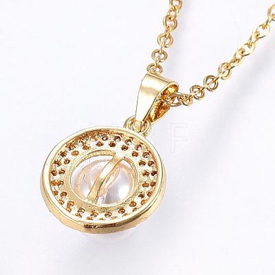 304 Stainless Steel Pendant Necklaces NJEW-H486-16G-1