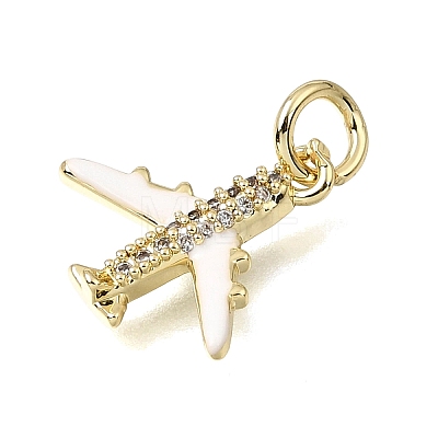Brass Micro Pave Clear Cubic Zirconia Charms CU-CBAEEA8-36G-1