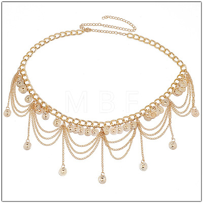 Ethnic Style Alloy Coin Tassel Waist Chains for Women FS-WGA1C87-01-1