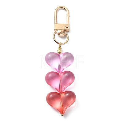 Transparent Acrylic Heart Pendant Keychain KEYC-TA00014-1