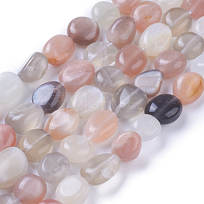 Natural Multi-Moonstone Beads Strands G-P433-15-1