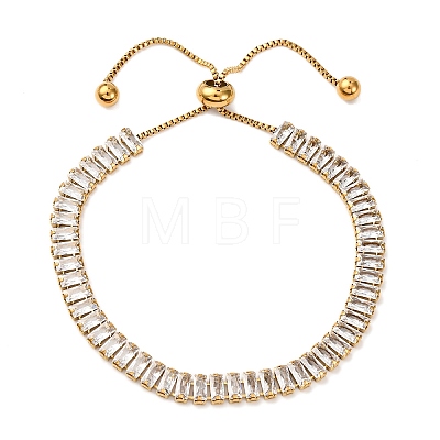 304 Stainless Steel Pave Clear Cubic Zirconia Tennis Bracelets BJEW-G754-03G-01-1