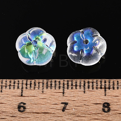 Electroplate Transparent Glass Flower Beads GLAA-T030-04-01-1