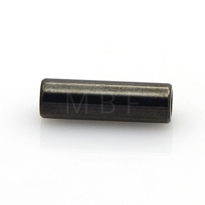 304 Stainless Steel Smooth Surface Magnetic Clasps with Glue-in Ends STAS-O042-A-15-1
