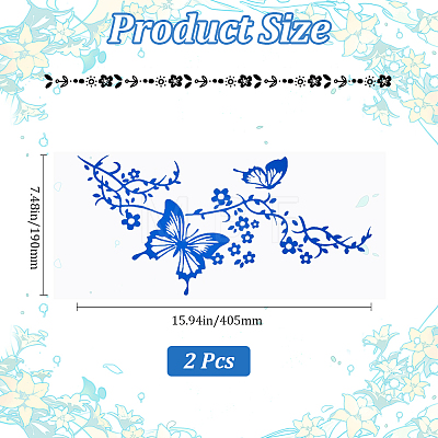 Butterfly PET Adhesive Waterproof Stickers Self-Adhesive Stickers DIY-WH20001-22B-1