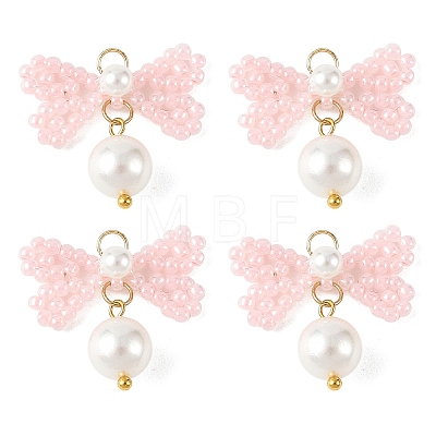 Glass Seed Bead Pendants PALLOY-MZ01383-01-1