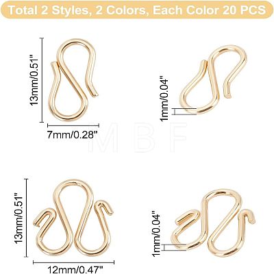 Unicraftale 80Pcs 4 Style 304 Stainless Steel Hook Clasps STAS-UN0024-07-1