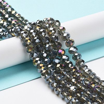 Electroplate Glass Beads Strands EGLA-A034-T6mm-B19-1