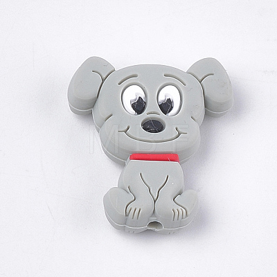Food Grade Eco-Friendly Silicone Puppy Beads X-SIL-T052-01B-1