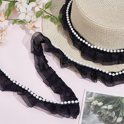 5 Yards Polyester Lace Ribbons OCOR-GF0006-14A-01-1
