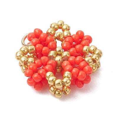 Glass Seed Beaded Pendants PALLOY-MZ01267-01-1