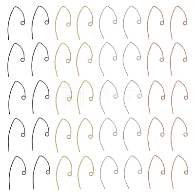 32Pcs 4 Colors Brass Earring Hooks KK-LS0001-18-1