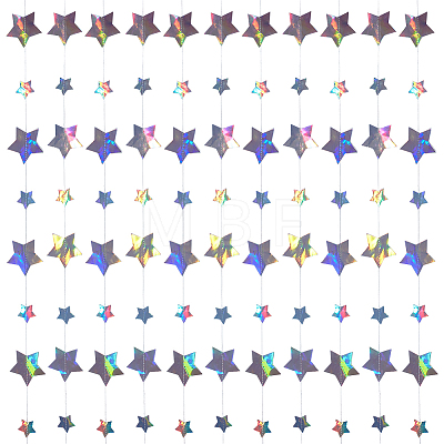 3Pcs Paper Star Hanging Banners AJEW-CN0007-86-1