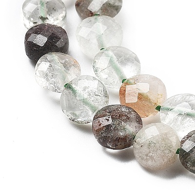 Natural Green Lodolite Quartz Beads Strands G-C179-A19-02-1