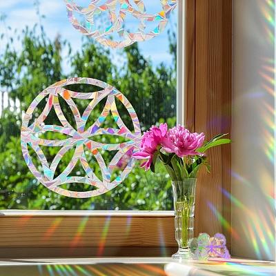 Mandala Rainbow Prism Electrostatic Window Stickers PW-WGC42DD-01-1