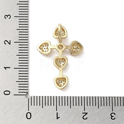 Brass Micro Pave Clear Cubic Zirconia Pendants KK-M275-10G-1