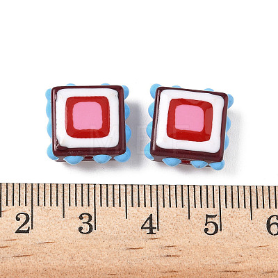 Baking Paint Glass Enamel Beads LAMP-S079-14F-1