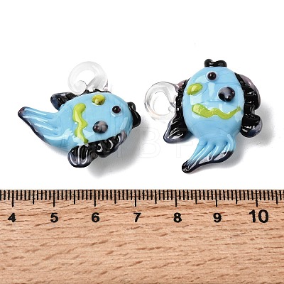 Handmade Lampwork Pendants LAMP-B035-01B-16-1