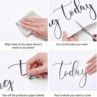 Rectangle with Word PVC Wall Stickers DIY-WH0228-186-1