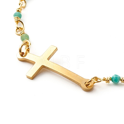 Cross Link Bracelet BJEW-JB06865-03-1