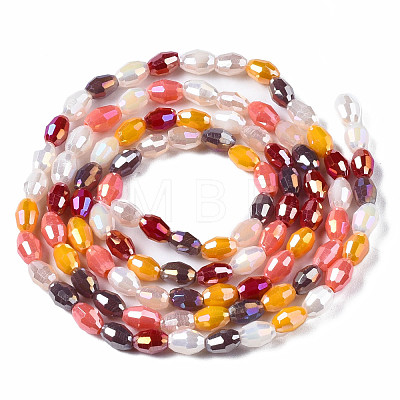 Electroplate Glass Beads Strands X-EGLA-N002-09F-1