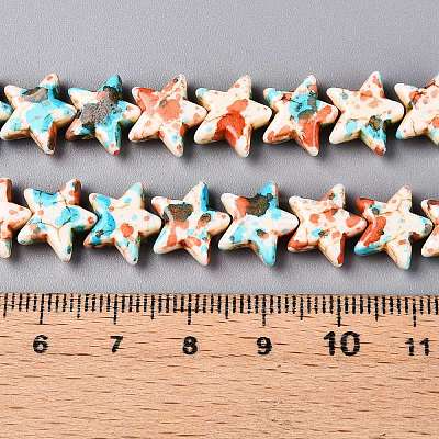 Spray Painted Synthetic Turquoise Beads Strands UNKW-T001-11I-1