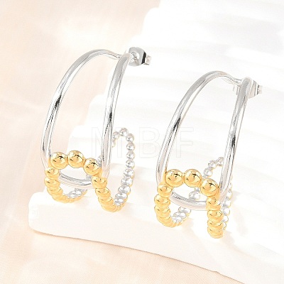 304 Stainless Steel Stud Earrings for Women SA-CBA45D5-34GP-1
