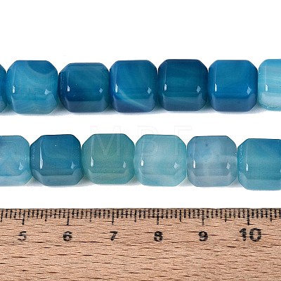 Natural Blue Agate Beads Strands G-Q608-10C-1