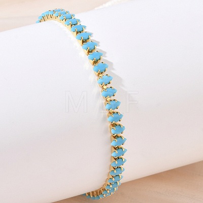 Synthetic Turquoise Tennis Bracelets KK-CBA964F-01G-01-1